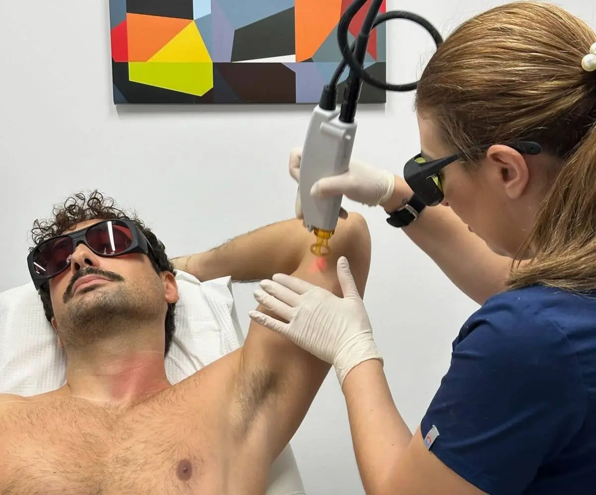 When do hairs fall out after laser treatment?